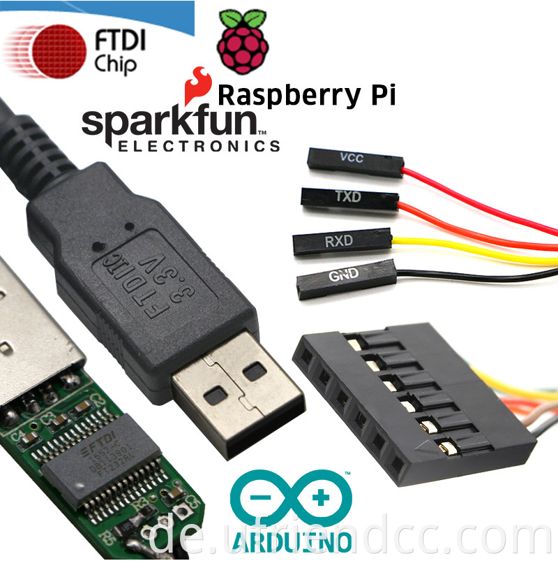 High Compatible Win10 5V 3,3 V FTDI FT232RL TTL 3V3 USB an UART TTL -Serienkonverterkabel für Raspberry PI Open Sourcing